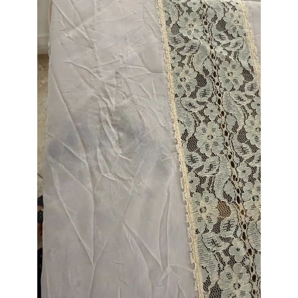Vintage Mollye Lilienfeld Pink Lace Bedspread Coverlet 84x82 Art Deco Style